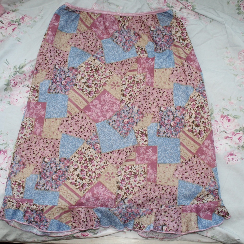 Y2K Paisley Patchwork Midi Skirt